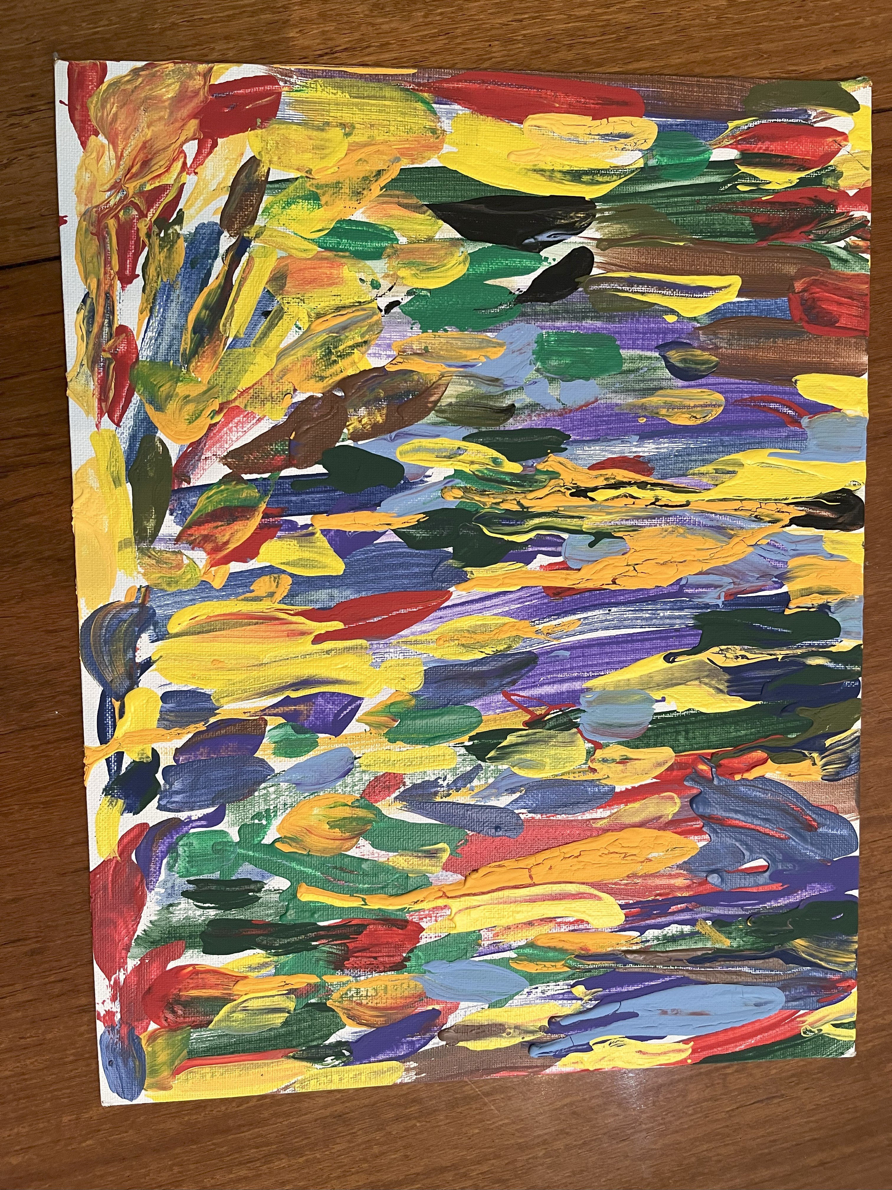 An abstract painting with many colors